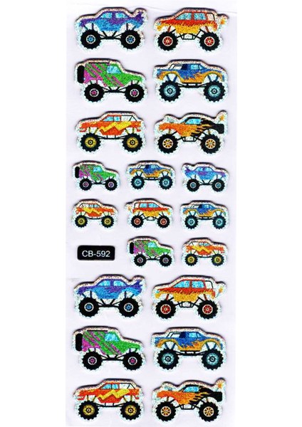Sticker Kabartmalı Sticker Defter Planlayıcı Etiket (CB592) 16X7 Cm- Monster Truck Araba fiyatları