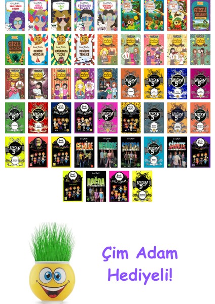 Enid Blyton 49 Kitap Seti + Çim Adam Hediye