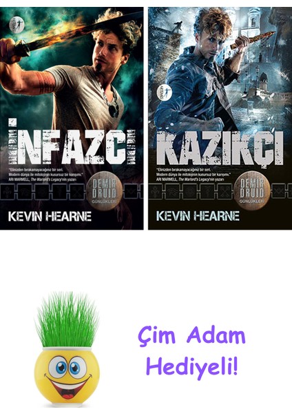 Kevin Hearne 2 Kitap Seti + Çim Adam Hediye