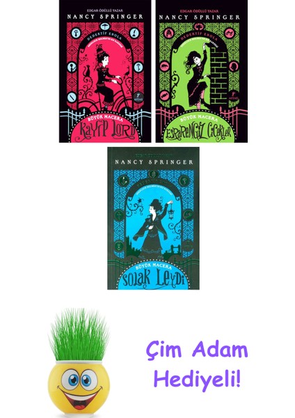 Nancy Springer 3 Kitap Seti + Çim Adam Hediye