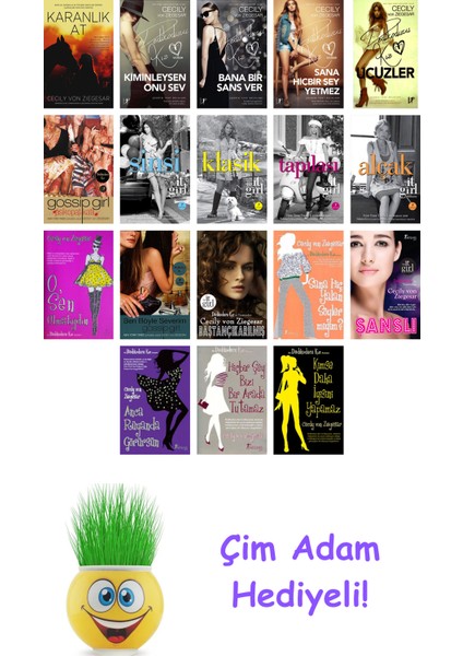 Cecily Von Ziegesar 18 Kitap Seti + Çim Adam Hediye