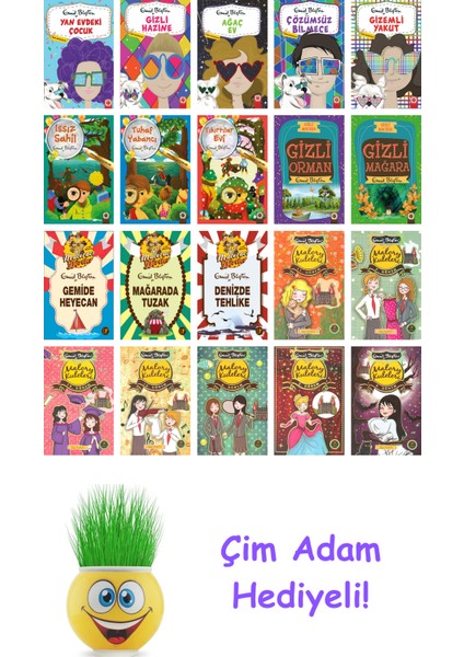 Enid Blyton 20 Kitap Seti + Çim Adam Hediye