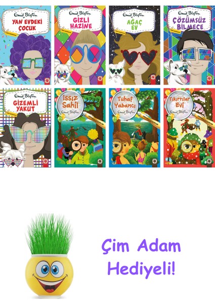 Enid Blyton 8 Kitap Seti + Çim Adam Hediye