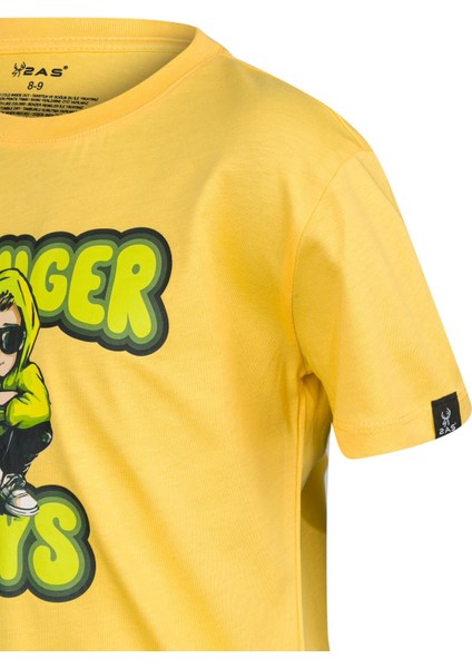 Aja Çocuk Baskılı T-Shirt Sarı 214