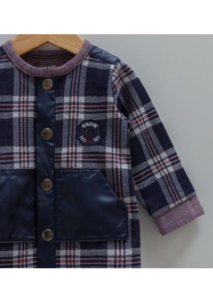 Erkek Bebek Ekose Desenli Patikli Tulum %100 Pamuk (1-12 Ay) Sonbahar / Kış modelleri