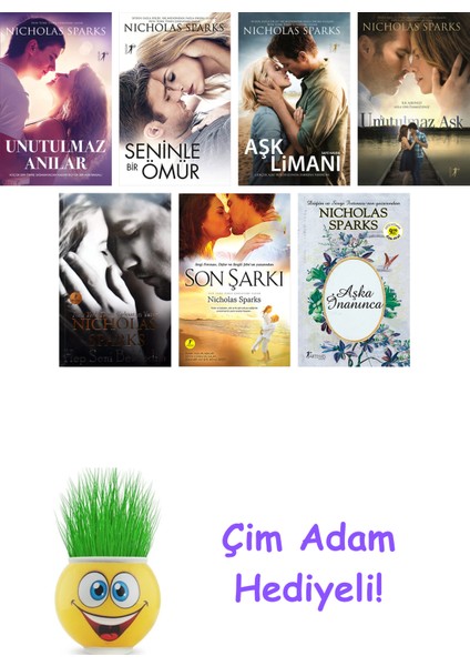 Nicholas Sparks 7 Kitap Seti + Çim Adam Hediye