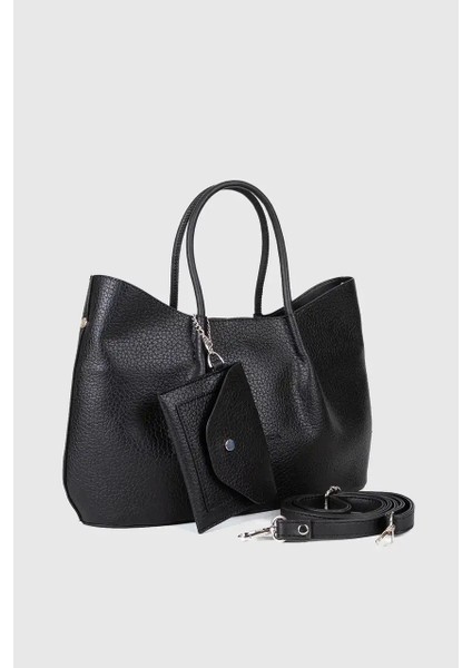 Kadın Omuz ve El Çantası Cüzdan Detaylı Siyah fırsatları