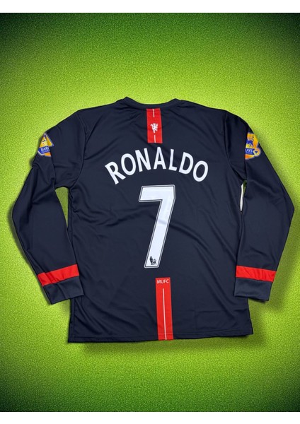 Nostaljik 2008 Manchester United Siyah Uzun Kol Ronaldo Forma