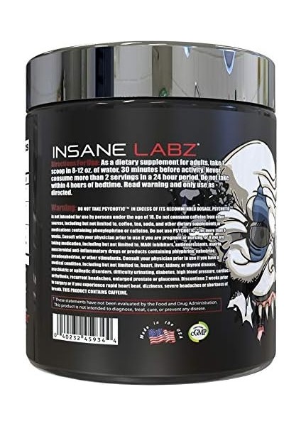 Psychotic Test, High Stim Test Booster Daa Energy & Pump Boosting Preworkout modelleri