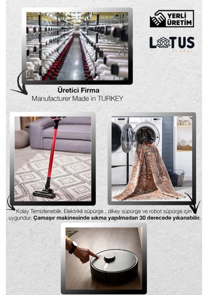 Yıkanabilir, Kaymaz, Renkli, Modern Mutfak ve Salon Halısı, Yolluk 100X60 cm fırsatları