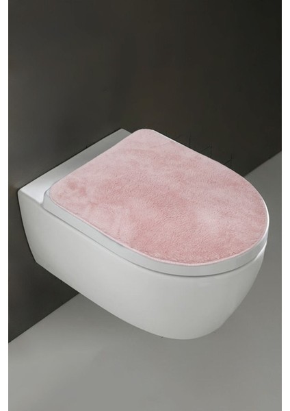 Ultrasoft Düz Pembe Klozet Kapak Örtüsü, Banyo Şıklığına Zarif Dokunuş