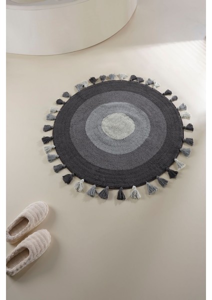 %100 Pamuk Siyah Banyo Paspası 100X100, Şık ve Yumuşak Dokusu ile Rahatlık Sağlar