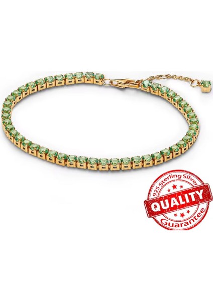 Gümüş Işıltılı Açık Mavi Tenis Bilekliği