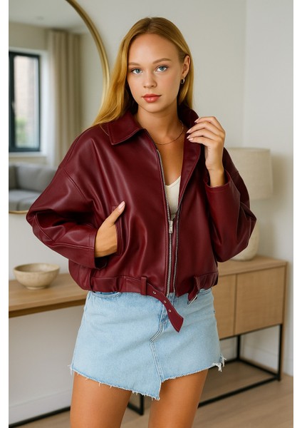 Pb Oversize Bomber Deri Ceket indirimleri
