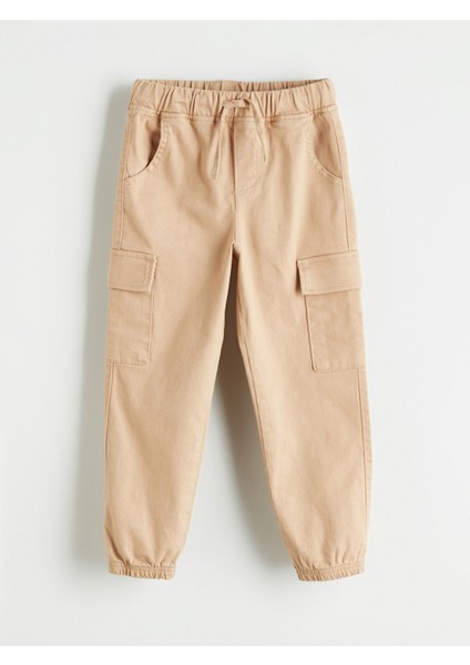 Yeni Sezon Beli Lastikli Kız Çocuk Kargo Jogger Pantolon