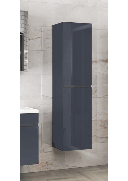 Viola1 Antrasit 140 cm Mdf Banyo Boy Dolabı--Hazır Kurulu
