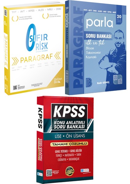 345 - Paragraf Sıfır Risk 2026 Parla Paragraf Soru Bankası - Lise Önlisans Konu Ant. Soru