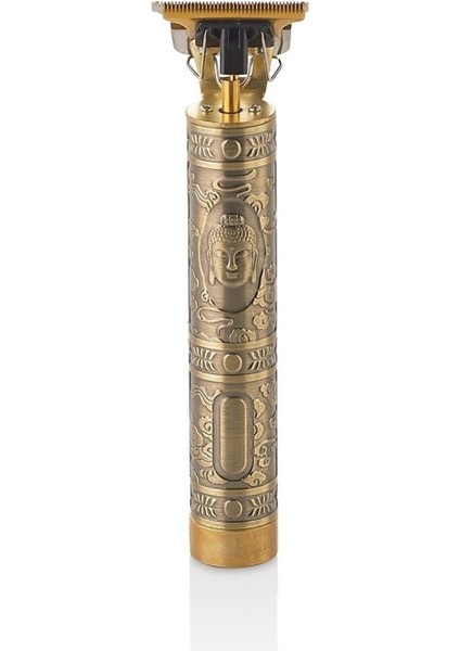 Altın Renkli Desenli Çizgi ve Ejderha Detaylı Çok Fonksiyonlu Tıraş Makinesi