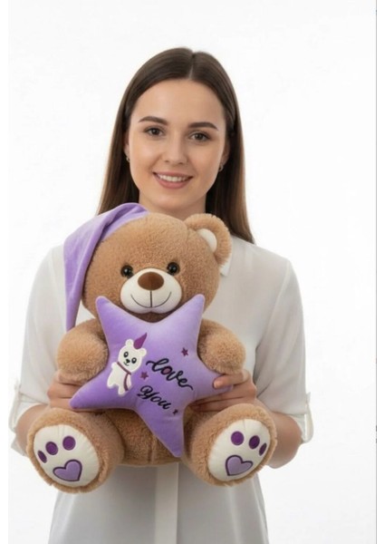 62907 Peluş 35CM Yıldız Yastıklı Ayı -Hly