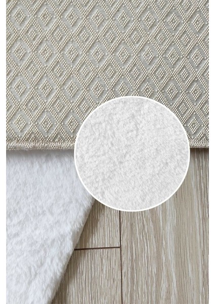 Yumuşak Peluş Oval Post, Yıkanabilir, Kaymaz Taban, Tavşan Tüyü, En 60 Cm, Beyaz fiyatları