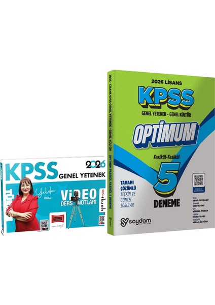 2026 Kpss Türkçe Video Ders Notları Yelda Ünal + Lisans Optimum 5 Deneme