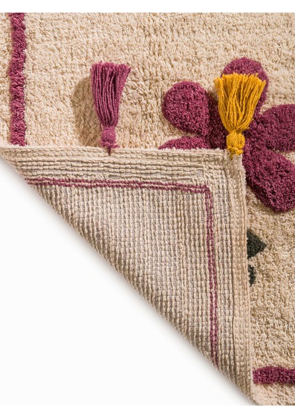 Renkli Çiçek Nakışlı Banyo Paspası 50X80 Cm, Şık ve Yumuşak Dokunuş. fırsatları