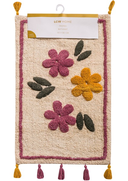 Renkli Çiçek Nakışlı Banyo Paspası 50X80 Cm, Şık ve Yumuşak Dokunuş. indirimleri
