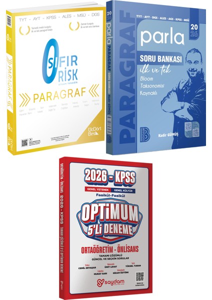 345 - Paragraf Sıfır Risk 2026 Parla Paragraf Soru Bankası - Optimum 5 Deneme