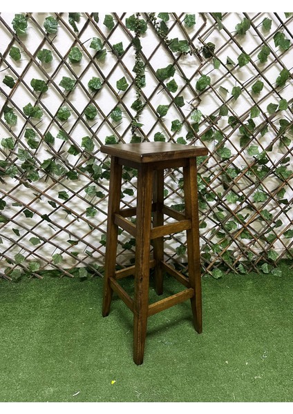 -Kare Bar Tabure-Ahşap Tabure-80 cm -1 Adet