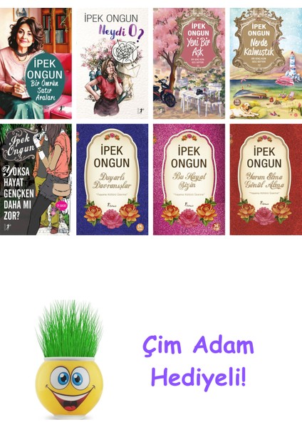 Ipek Ongun 8 Kitap Seti + Çim Adam Hediye