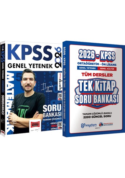 2026 Kpss Matematik Soru Bankası Tamamı Çözümlü Ilyas Güneş + Ortaöğretim Ön Lisans Tek Kitap Soru