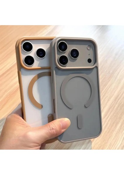 iPhone 17 Pro Max Kılıf Magsafe Wireless Kablosuz Şarj Destekli Kenar Renkli Arkası Şeffaf Clear fiyatları