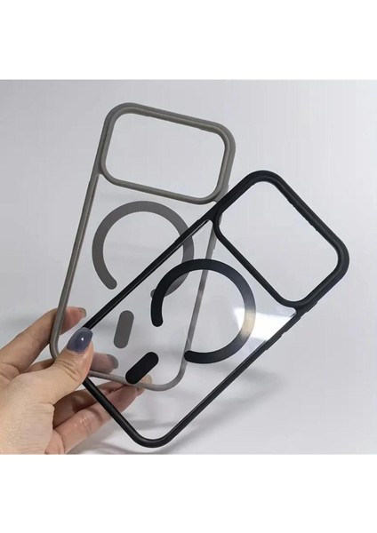 iPhone 17 Pro Max Kılıf Magsafe Wireless Kablosuz Şarj Destekli Kenar Renkli Arkası Şeffaf Clear fırsatları