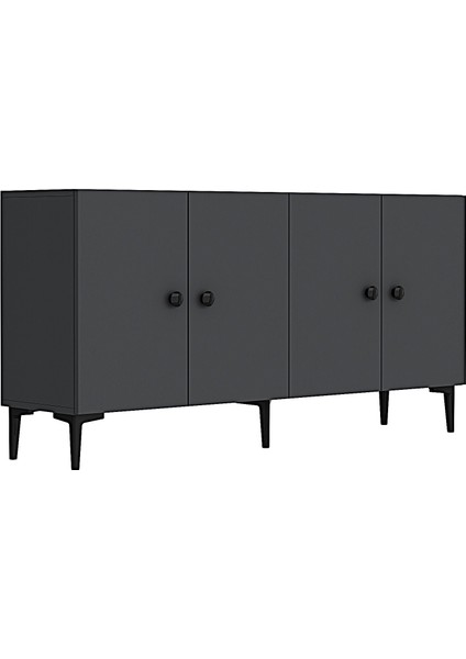 KA1518A- Pella Konsol, Tv Sehpası, Çok Amaçlı Dolap 150CM Antrasit