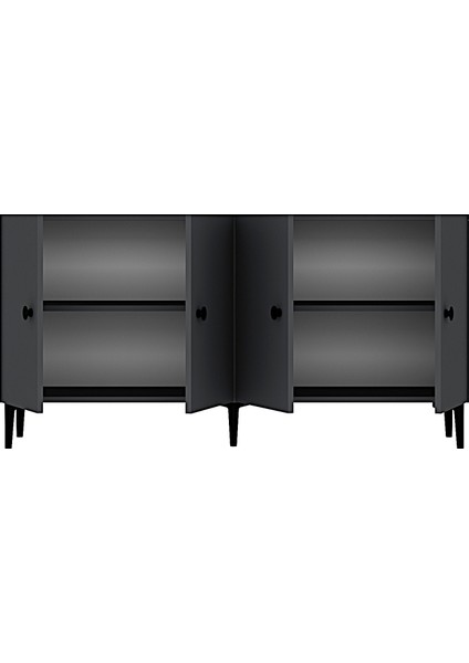 KA1518A- Pella Konsol, Tv Sehpası, Çok Amaçlı Dolap 150CM Antrasit