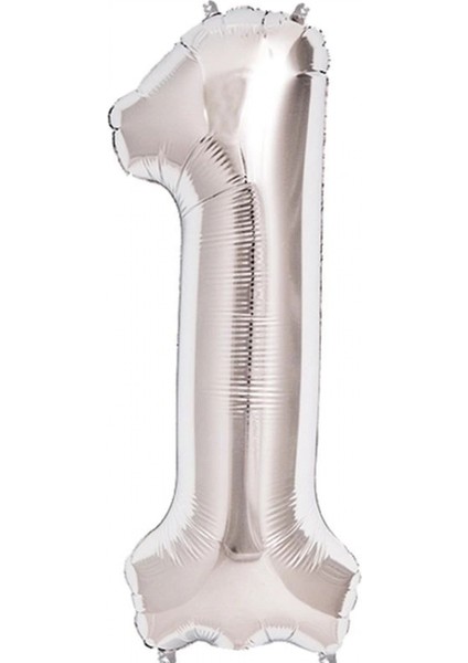 1 Rakam Folyo Balon Gümüş 40 Inç