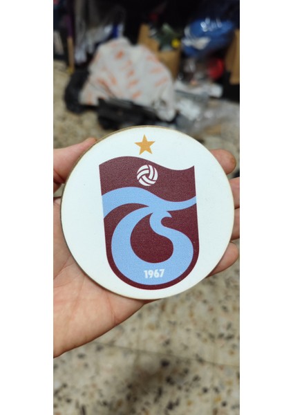 Trabzon Logolu Bardak Altlığı 10 cm Hediyelik 3mm Kalınlığında Mdf Uv Baskı