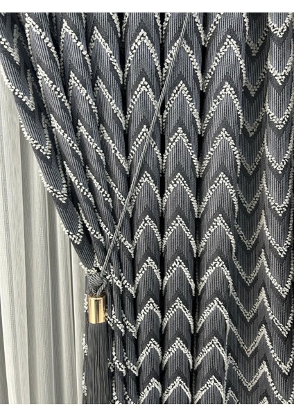 Pano Fon V-Püsküllü Gri Tek Kanat Aksesuar Hariç fiyatları