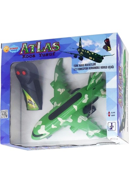 Duman Oyuncak 2 Fonksiyonlu Uzaktan Kumandalı Askeri Uçak Cr-22-Yeşil