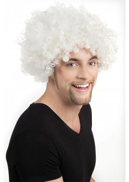 Beyaz Renk Kıvırcık Afro Bonus Peruk fiyatları