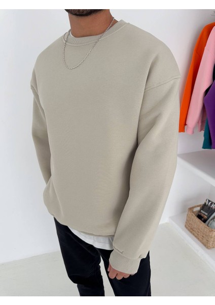 Oversıze Şardonlu Sweat - Kaliteli Sweatshırt Şardonlu Pamuklu