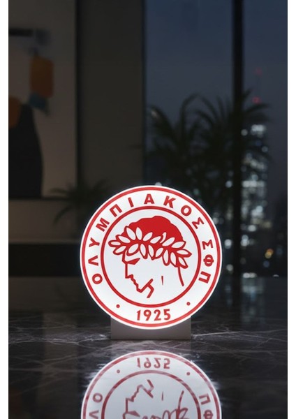 Olimpiakos Takım Logosu Tasarımlı Dekoratif Aydınlatma fiyatları