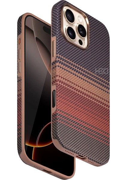 Apple iPhone 16 Pro Max HBC-377 Kevlar Slim Magsafe Kapak - Gün Batımı