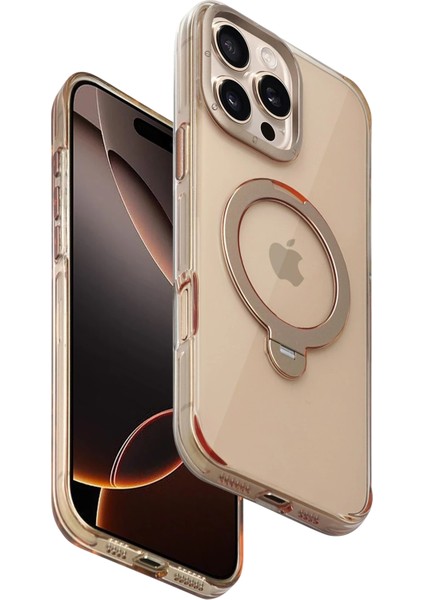 Apple iPhone 16 Pro HBC-338 Andes Magsafe Standlı Kapak - Gold
