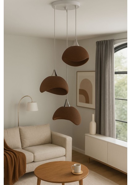 3D Iskandinav Tarz Salon Oturma Odası Beton Avize(Plastik)