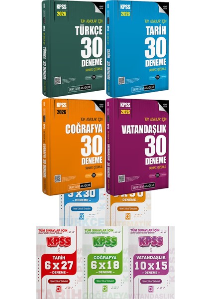 2026 Kpss Türkçe Tarih Coğrafya Vatandaşlık 30 Deneme - 5 Ders 31 Deneme