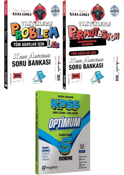 Taktiklerle Problemler Permütasyon Kombinasyon Olasılık Ilyas Güneş - Lisans Optimum 5 Deneme