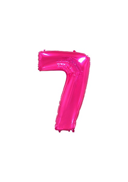 Rakam Balon 7 Rakamı Fuşya - 70CM
