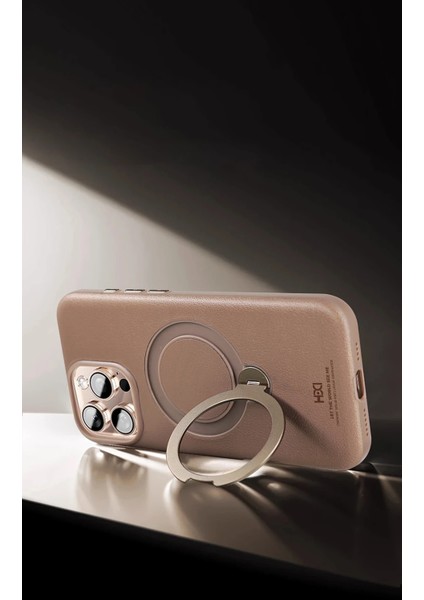 iPhone 16 Pro Vapor Deri Magsafe Standlı Kılıf - Gold indirimleri