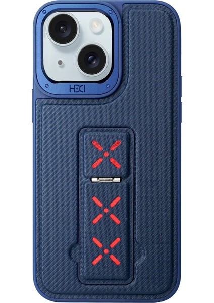 iPhone 15 HBC-248 Lima Standlı Kapak - Lacivert